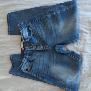 KanCan High Rise Distressed Straight Leg Button Fly Jeans